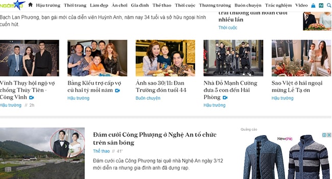 Trang web tin tức Ngôi sao.net